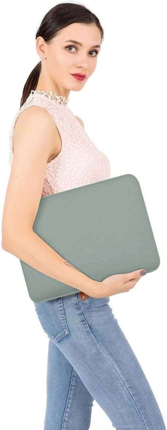 MOSISO Laptop Case 13.3 inch, 13-13.3 inch Laptop Sleeve Bag Compatible with MacBook Air/Pro 13 / Pro 14, HP Dell ASUS Lenovo Notebook, Neoprene Computer Sleeve Bag with Small Case, Antique Green