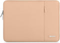 MOSISO Laptop Case 13.3 inch, 13-13.3 inch Laptop Sleeve Compatible with MacBook Air/Pro 13 / Pro 14, HP Dell ASUS Lenovo Notebook, Polyester Vertical Computer Sleeve Bag with Pocket, Peach Fuzz