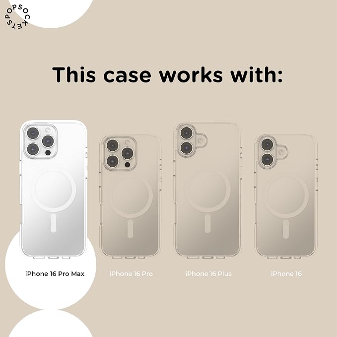 PopSockets iPhone 16 Pro Max Phone Case with MagSafe, Wireless Charging Compatible, Bow - Bows & Blooms