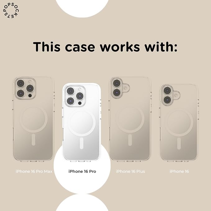 PopSockets iPhone 16 Pro Phone Case with MagSafe, Wireless Charging Compatible, Bow - Bows & Blooms
