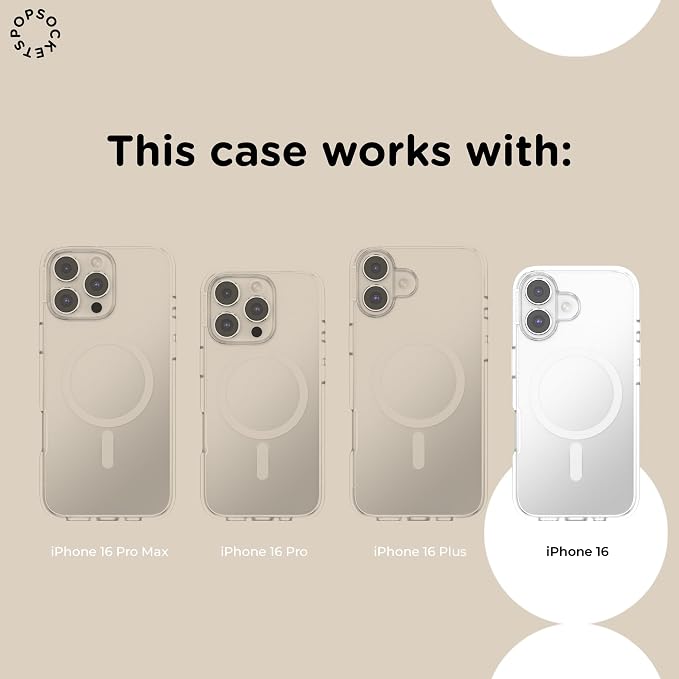 PopSockets iPhone 16 Phone Case with MagSafe- Olive | Magnetic, Wireless Charging, Camera & Drop Protection, Green, Teal, Turquoise, iPad, Removable, Popper