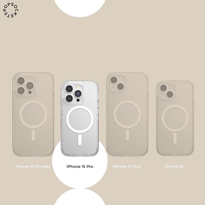 PopSockets iPhone 15 Pro Phone Case with MagSafe, Wireless Charging Compatible, Bookish - Storied Shelves