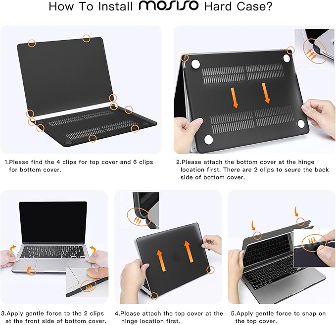 MOSISO Compatible with MacBook Air 13 inch Case 2025 2024 2023 2022 M4 A3240 M3 A3113 M2 A2681, Hard Shell&Sleeve Bag&Keyboard Skin&Webcam Cover&Screen Film for MacBook Air 13.6 inch, Steel Blue