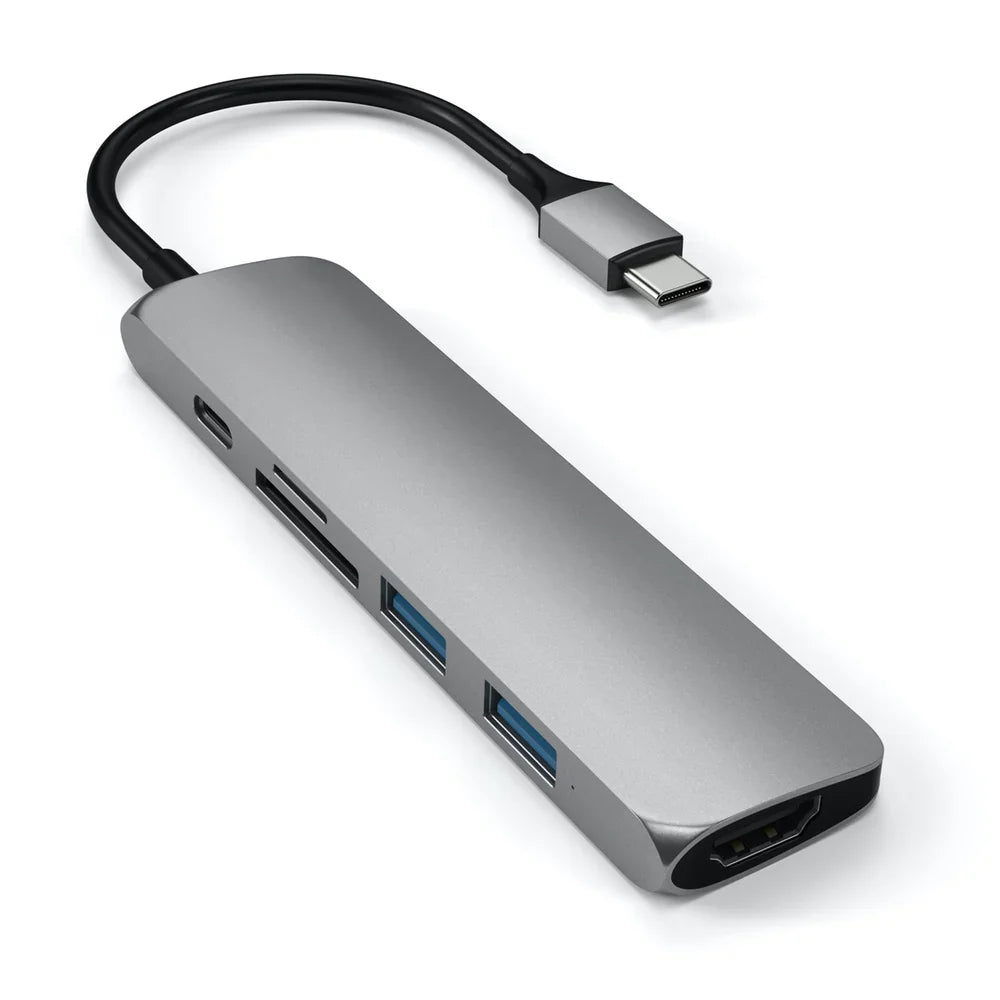 Satechi Slim USB-C MultiPort Adapter Version 2 - Space Grey ST-SCMA2M 879961007898